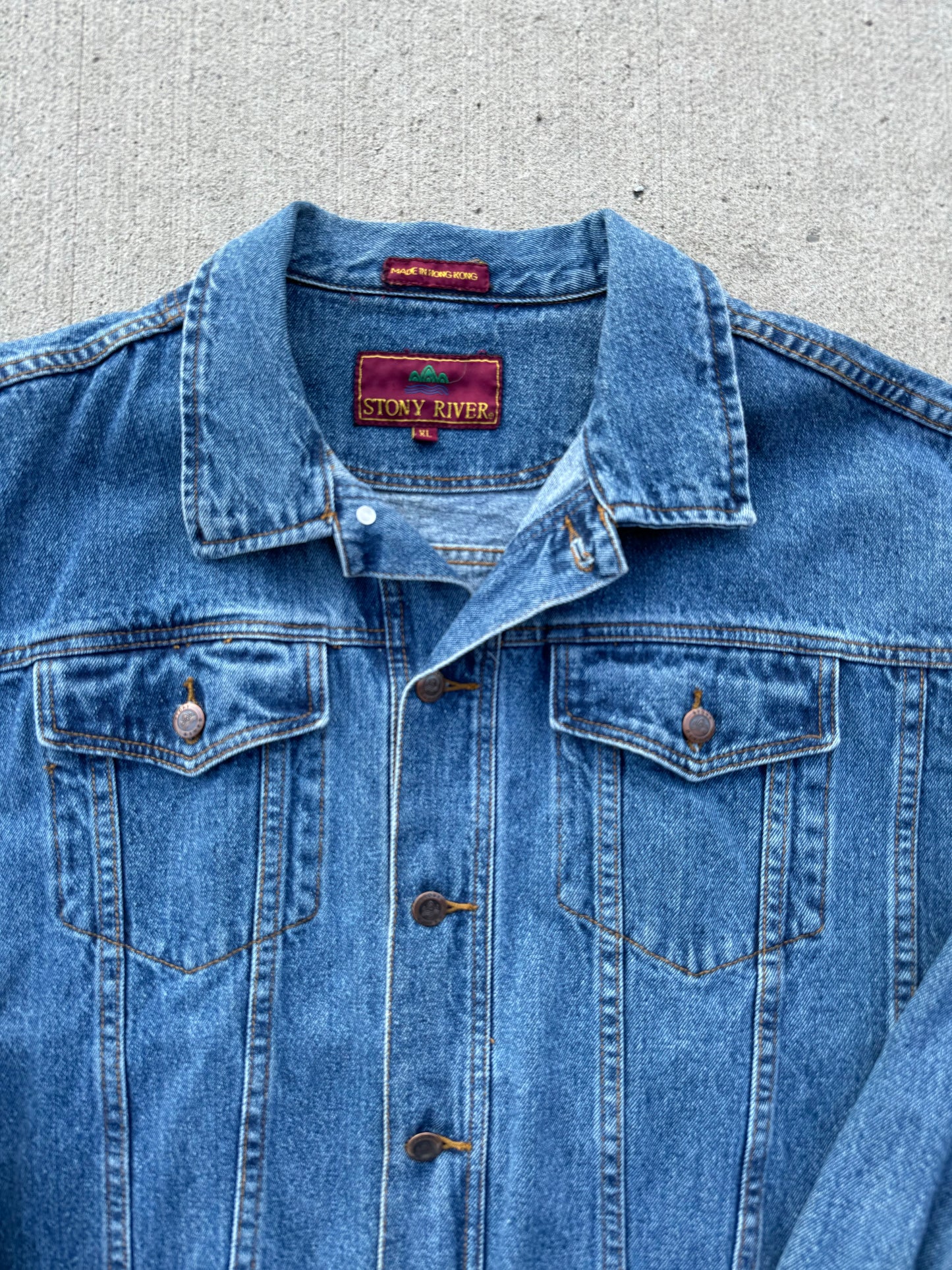 Vintage 1990s Stony River Denim Trucker Jacket | XL