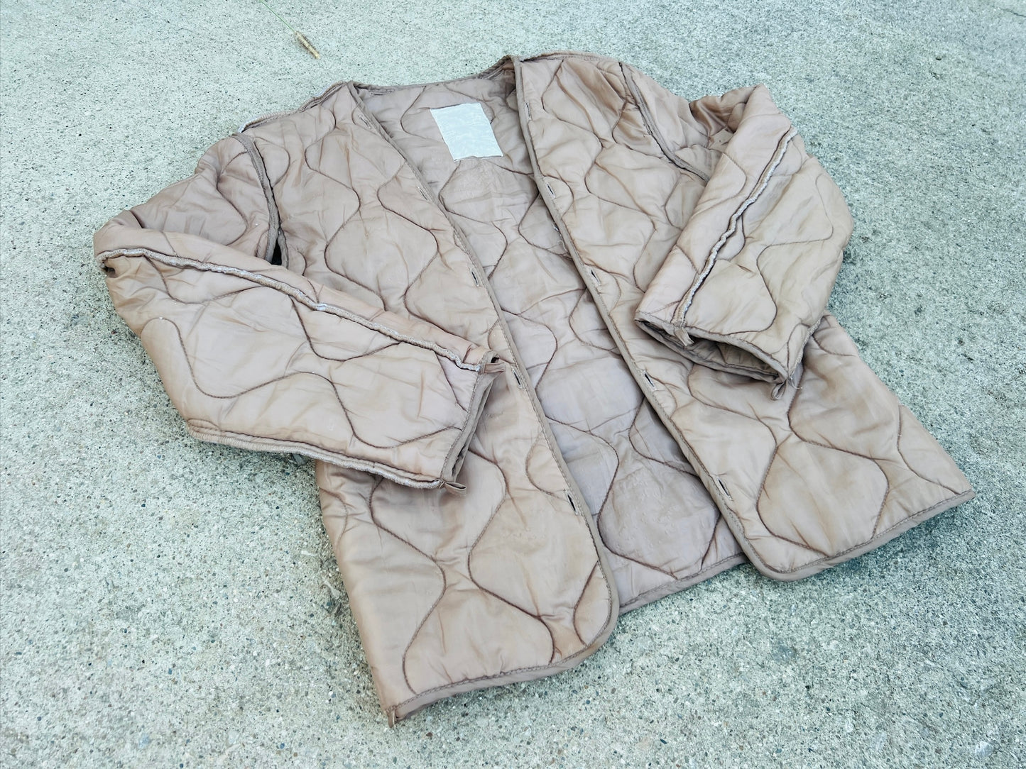 Vintage 1960s/70s Brown Quilted Jacket Liner