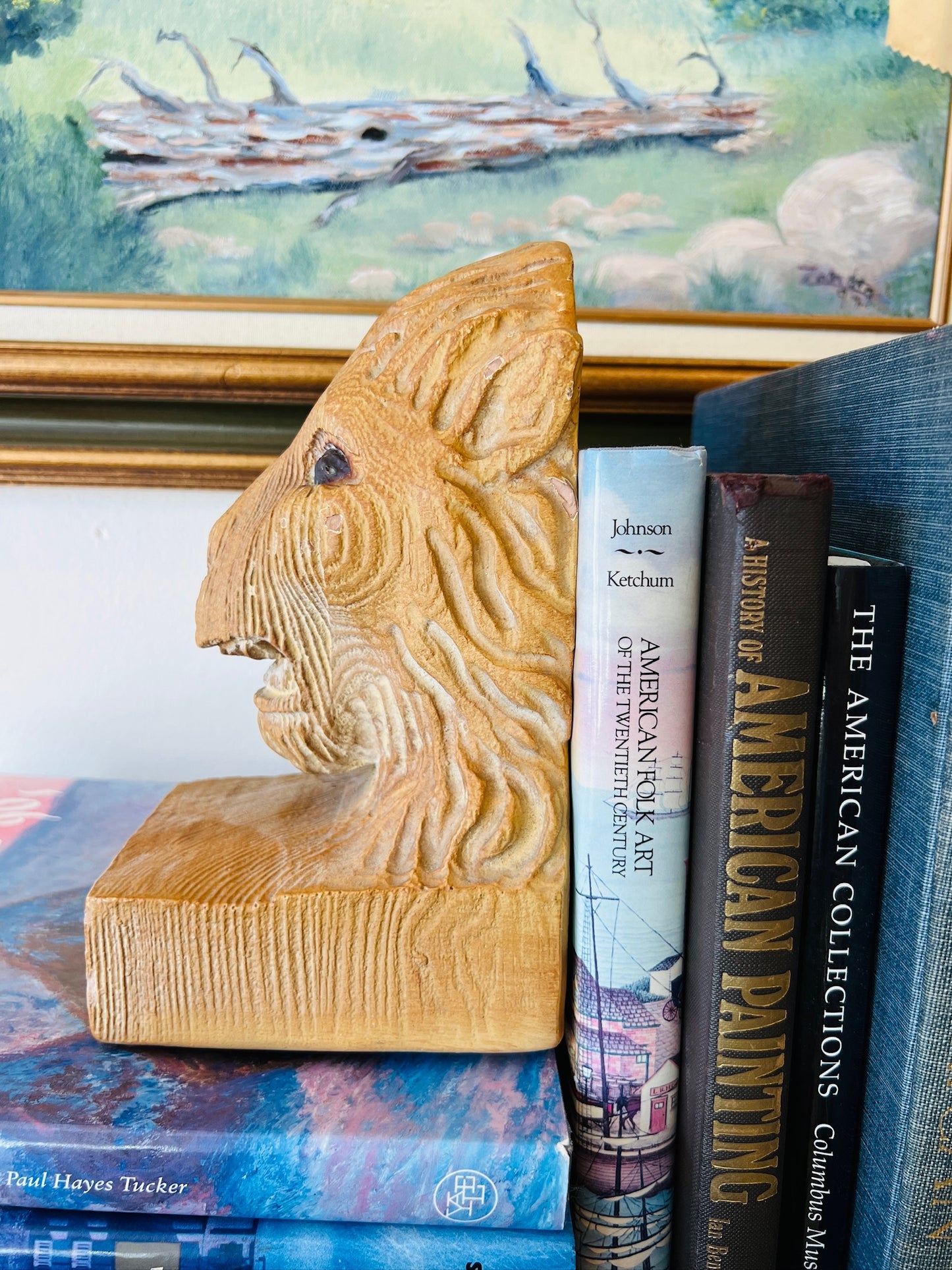 Vintage 1960s Lion Head Bookend