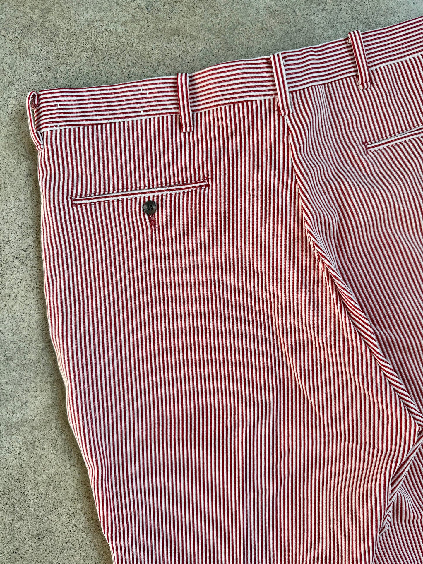 Vintage 1970s Sears Perma-Prest Red & White Striped Trousers | Waist 36”