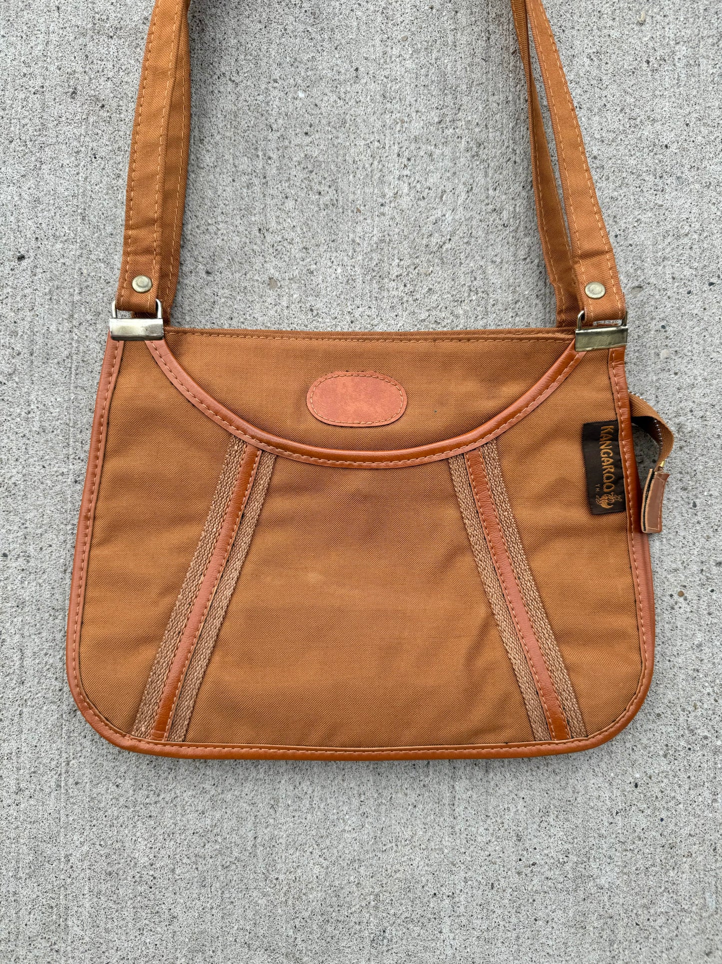 Vintage Kangaroo Tan Canvas Shoulder Bag