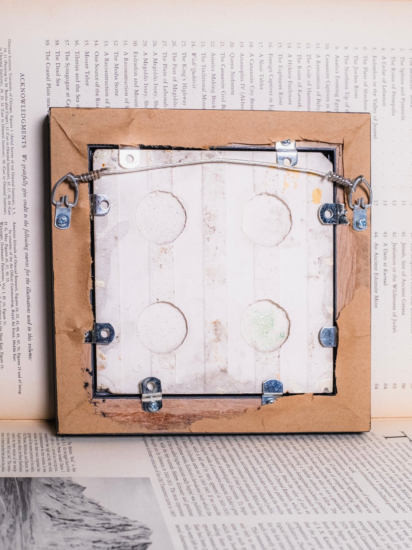 Antique-Style Art Nouveau Blue Flower Tile Art