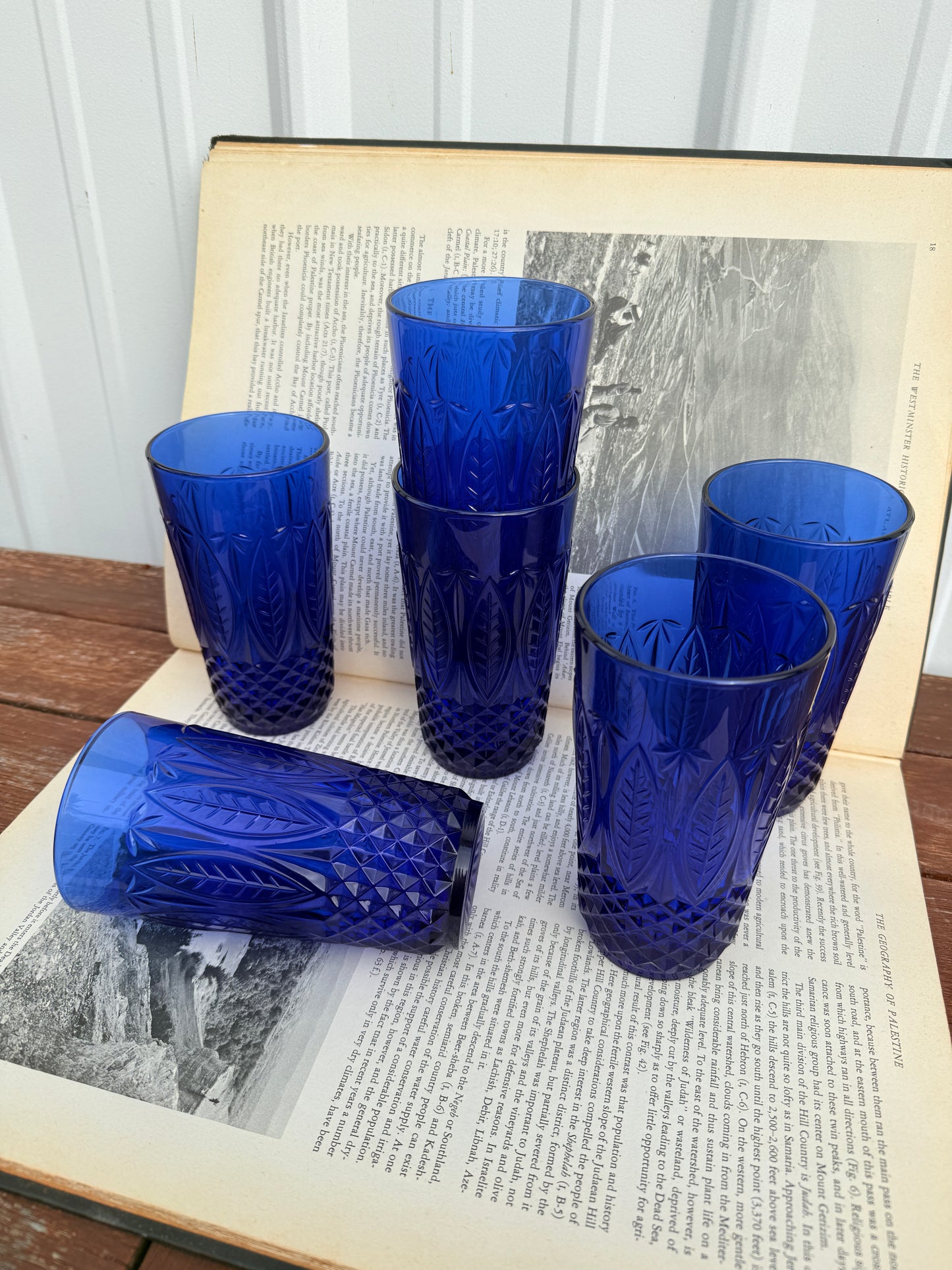 Vintage 1980s Avon Cobalt Blue Royal Sapphire Glass Tumblers | Set of 6