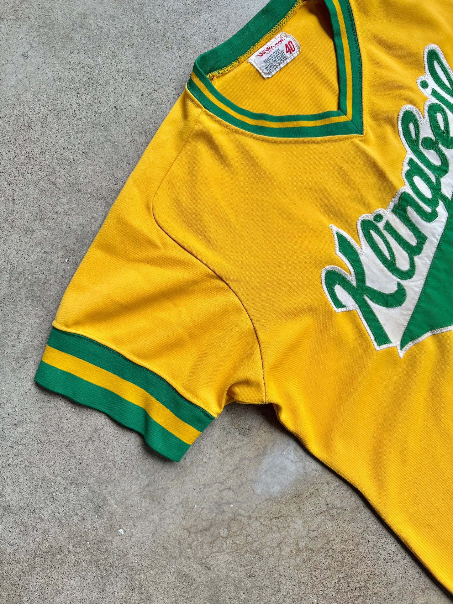 Vintage 1980s Wilson Klingbeil Management #7 Baseball Jersey | M/L