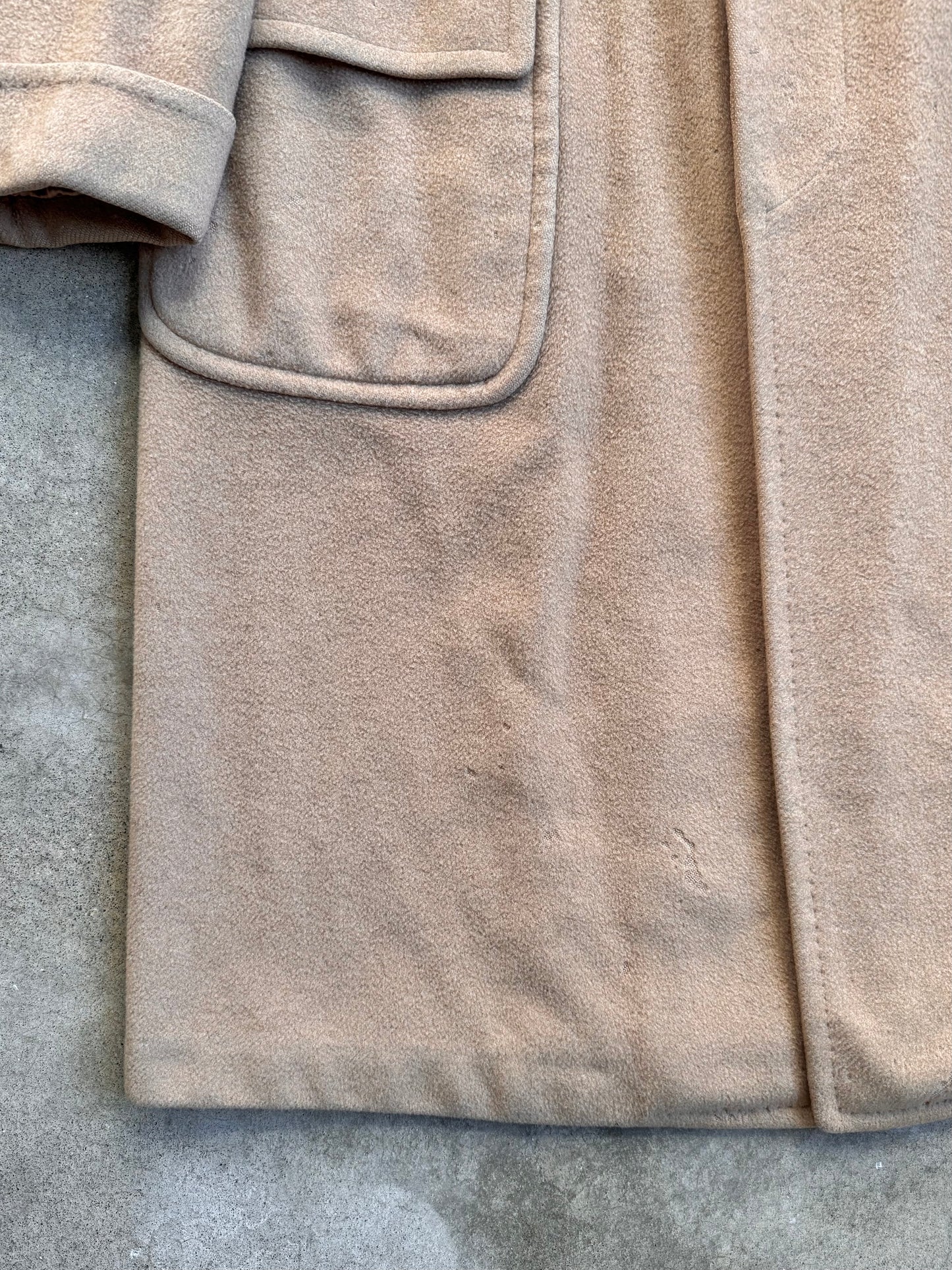 Vintage 1980s Lazarus Tan Cashmere Full-Length Overcoat | XL