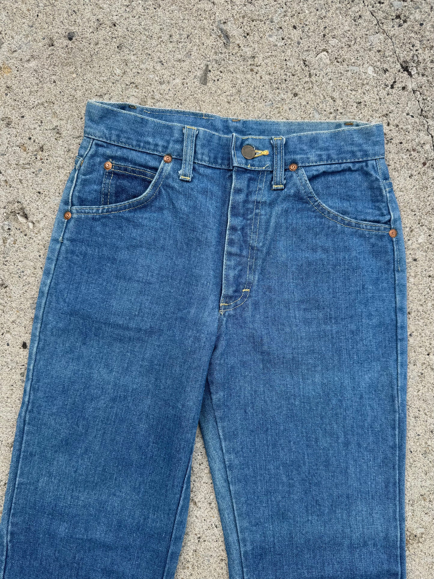 Vintage 1980s Lee Raw Hem Cuffed Jeans | Waist 28”