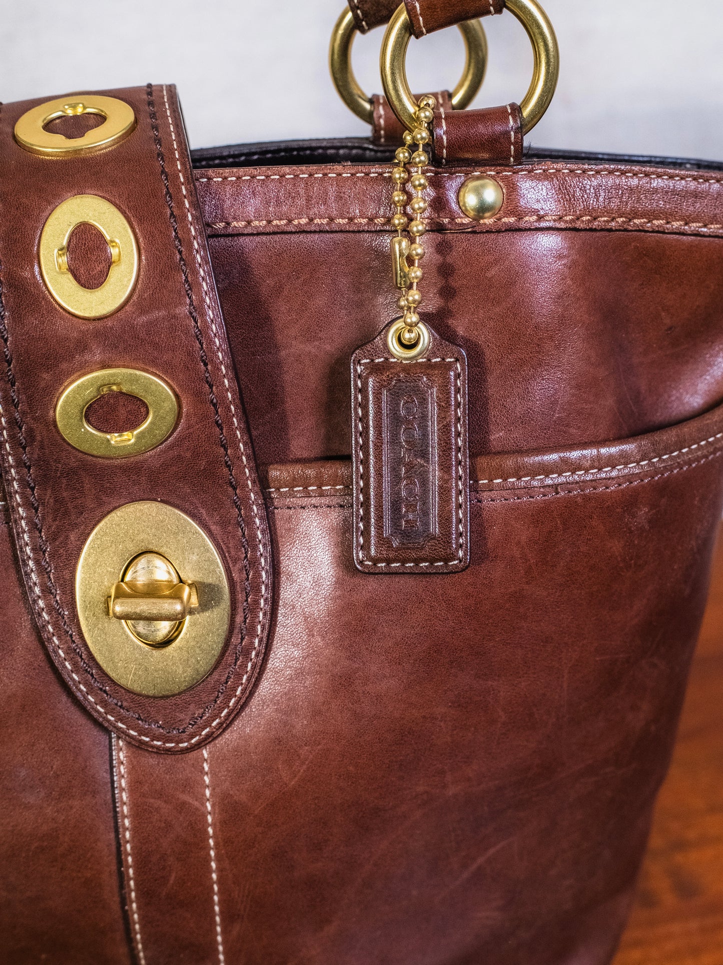 2000s Coach Lily Legacy Brown Leather Shoulder Bag | Style No. F13757