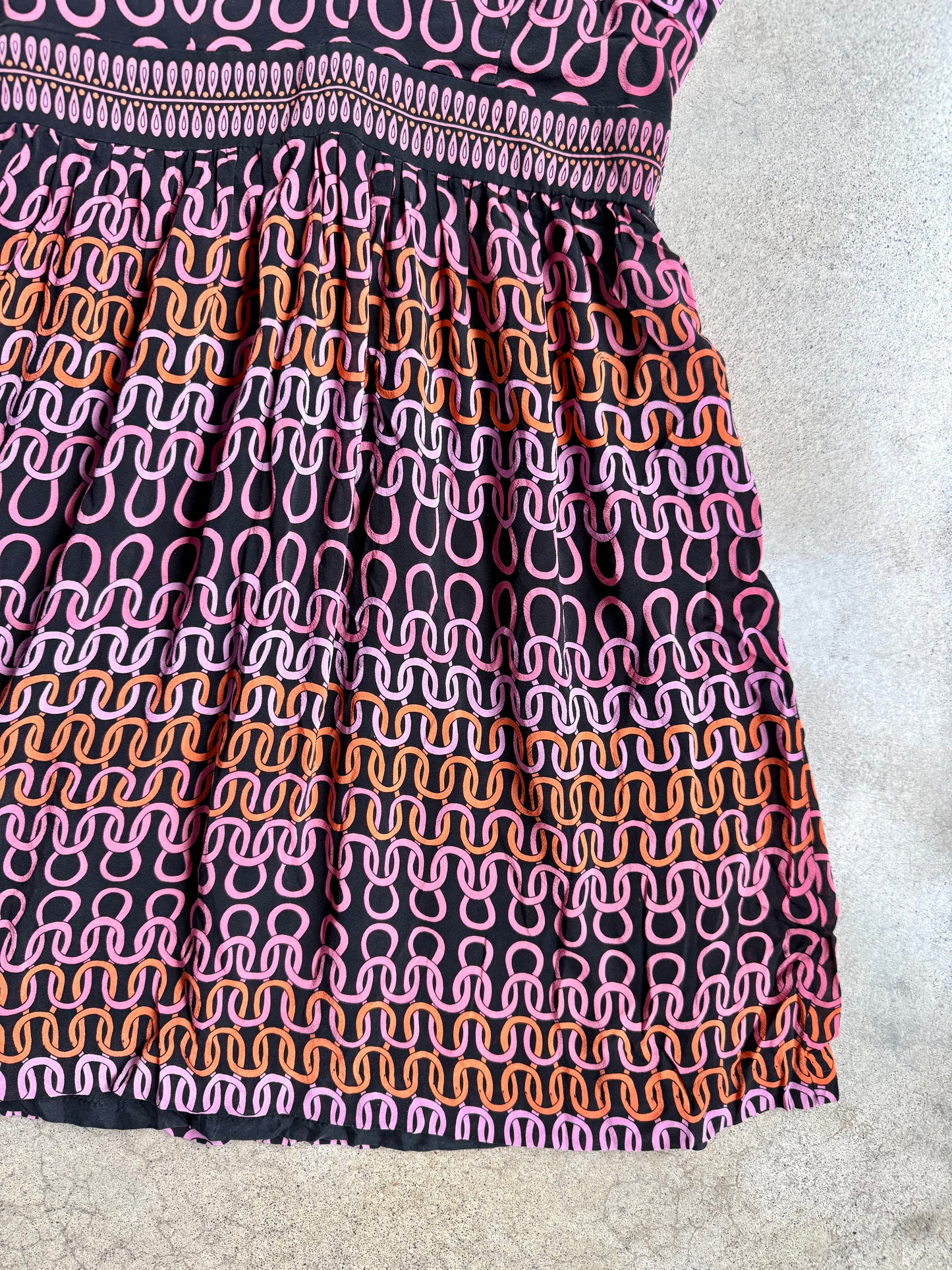 Trina Turk Campania Loop Pattern Silk Halter Dress | XS/S