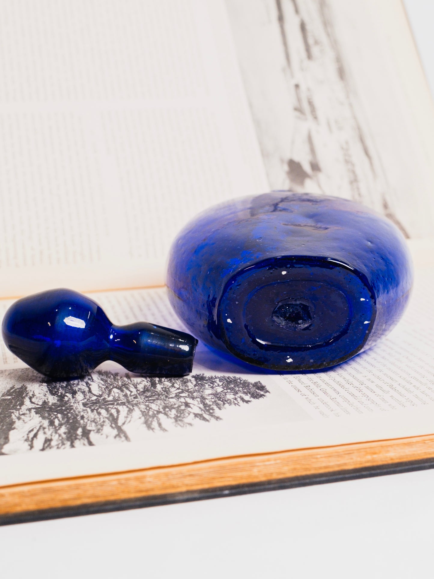 Antique 19th Century Cobalt Blue Glass Decanter w/ Stopper