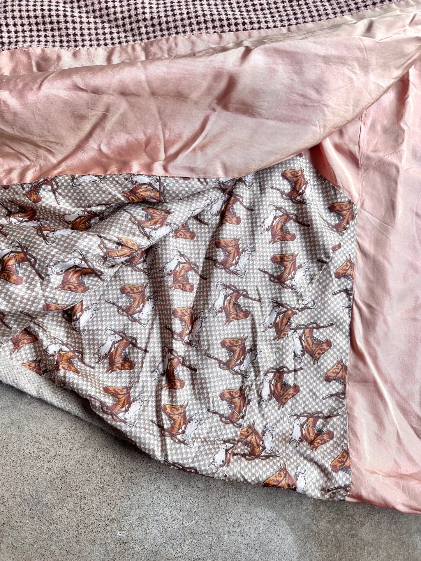 Vintage 1960s Handmade Wool Tweed High-Neck Cape