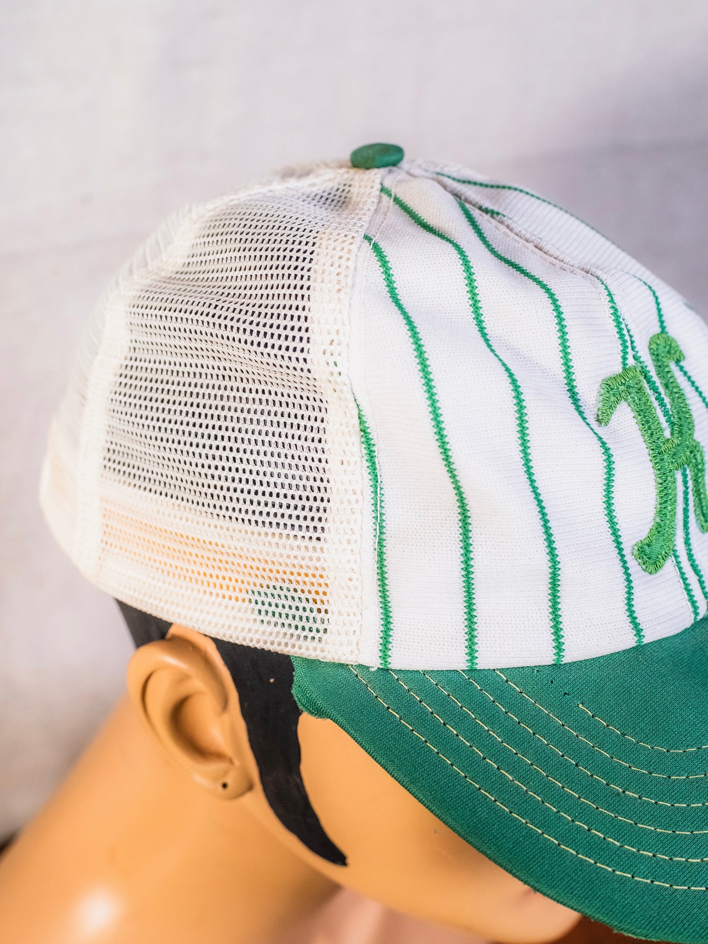Vintage 1960s Green & White "K" Baseball Cap