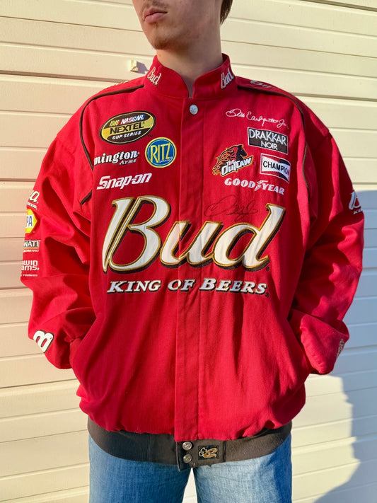Vintage Chase Authentics NASCAR Autographed Dale Earnhardt Jr. Budweiser Racing Jacket | Large