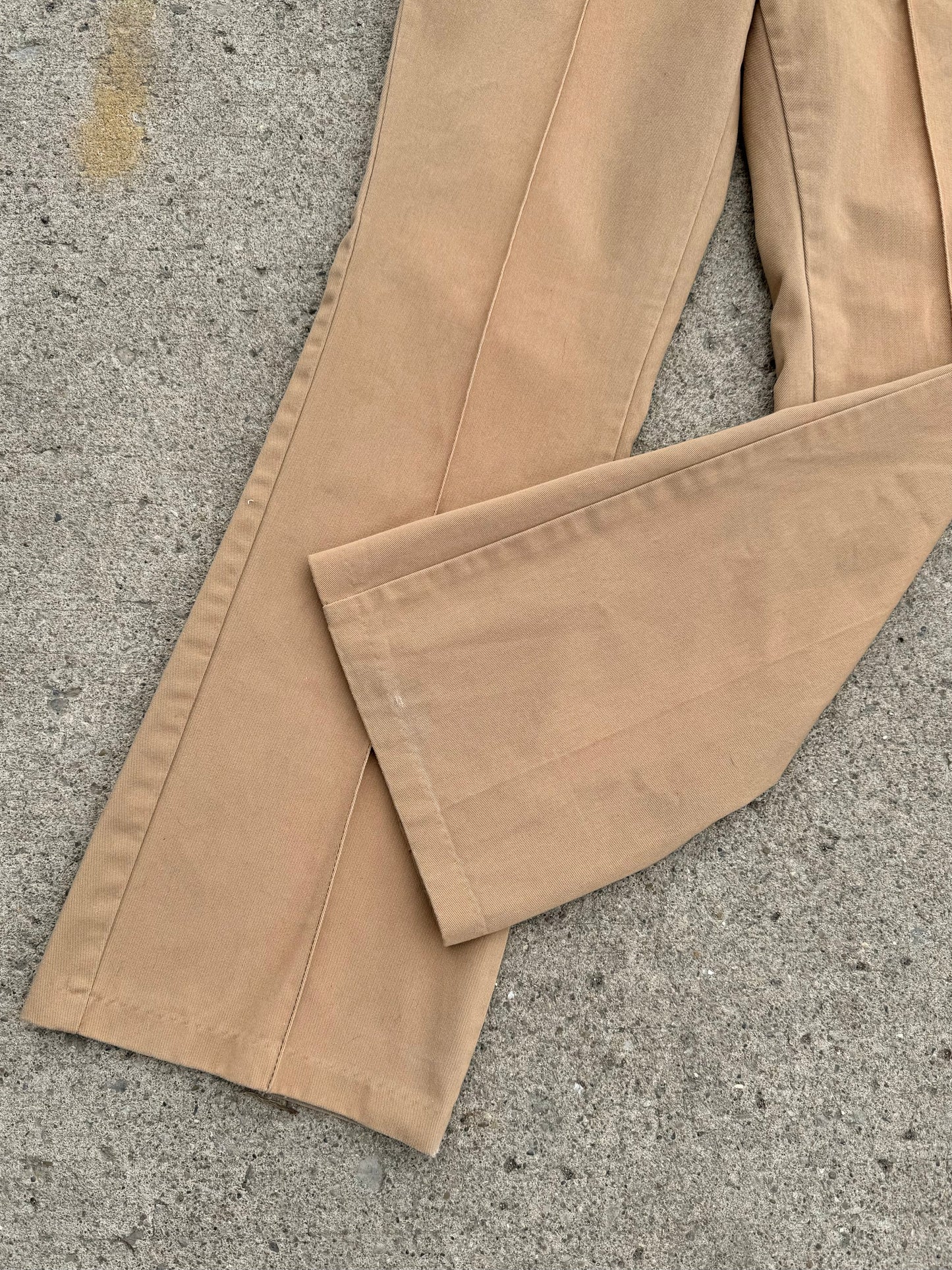 Vintage 1970s Sears Khaki Mid-Rise Bell Bottom Trousers | Waist 29”