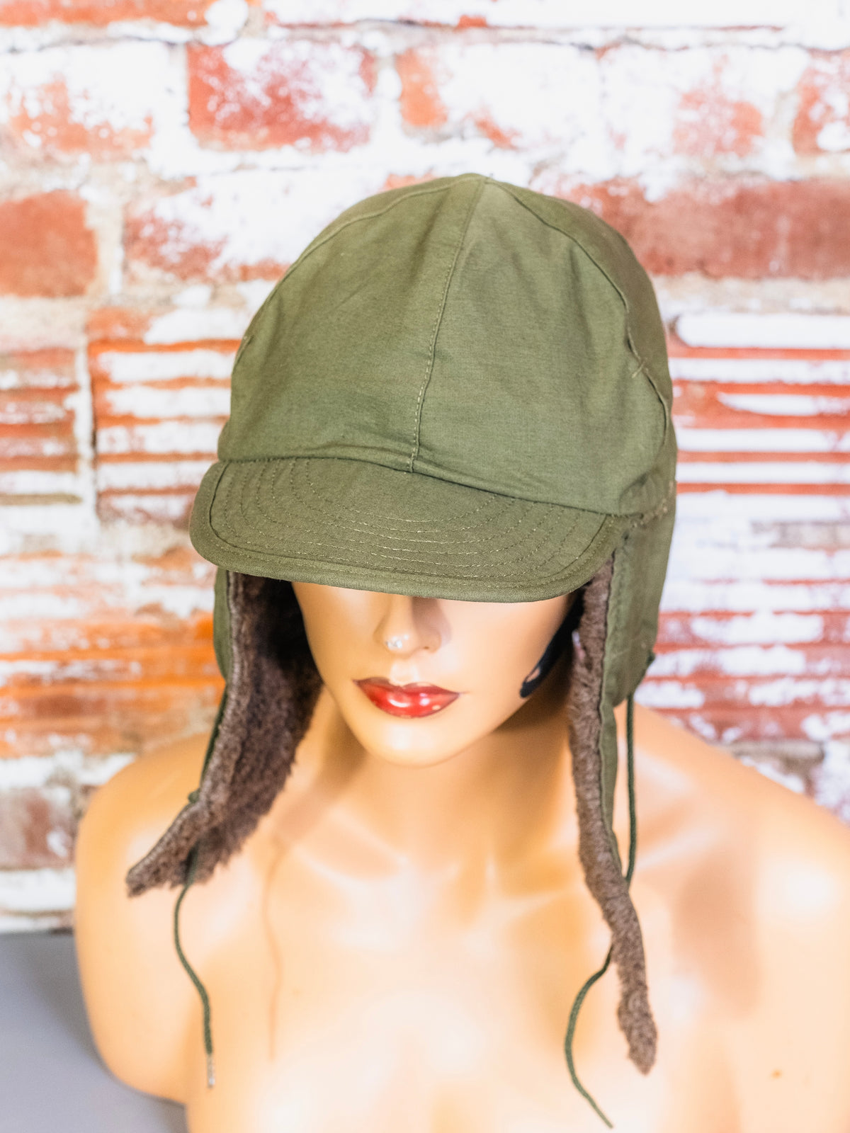 Vintage 1950s Military Cold Weather Field Pile Cap