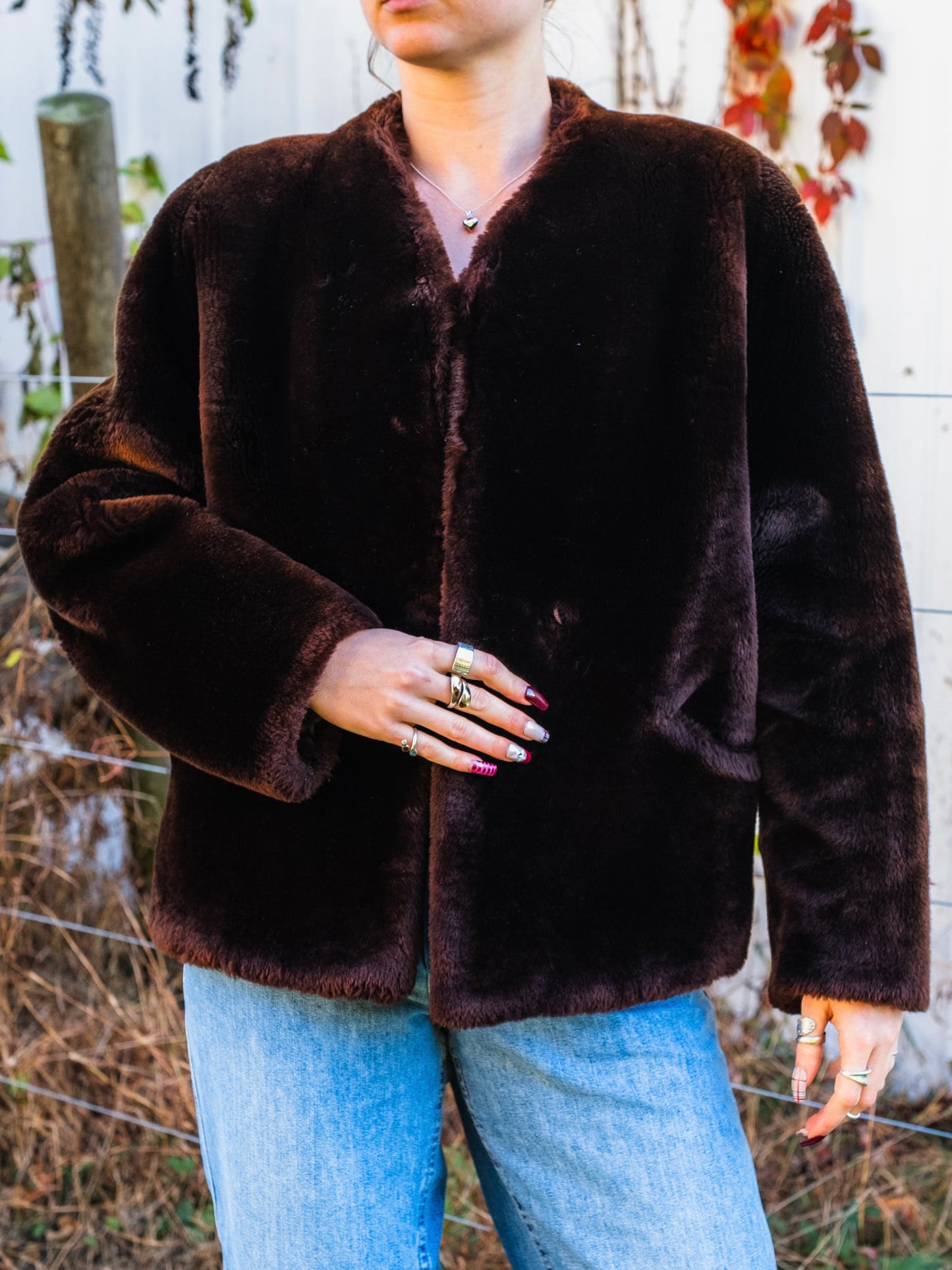 Vintage 1950s Furs by Morgan’s Brown Mouton Fur Coat | Medium