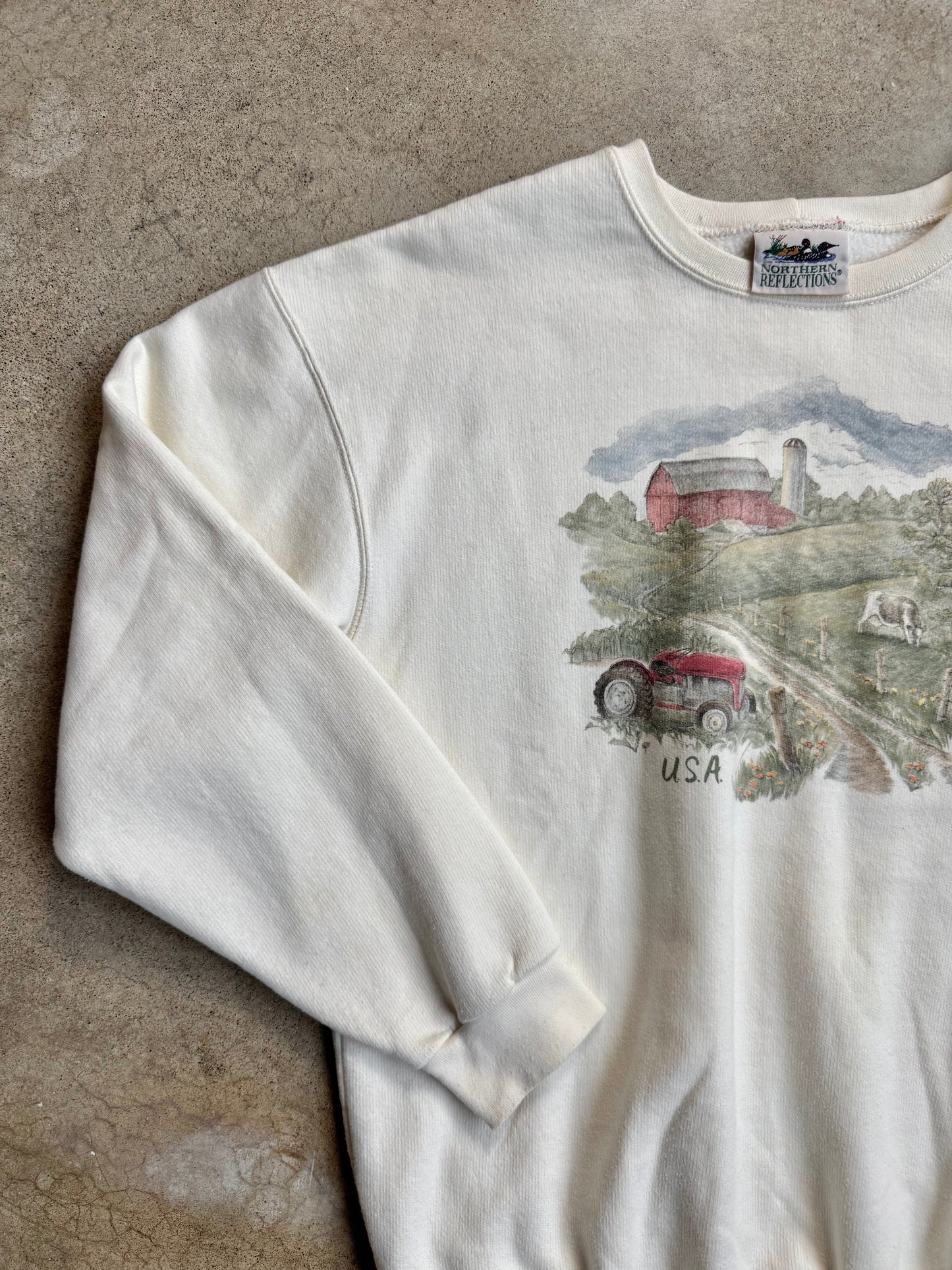 Vintage 1990s Northern Reflections American Farm Graphic Sweatshirt | Medium