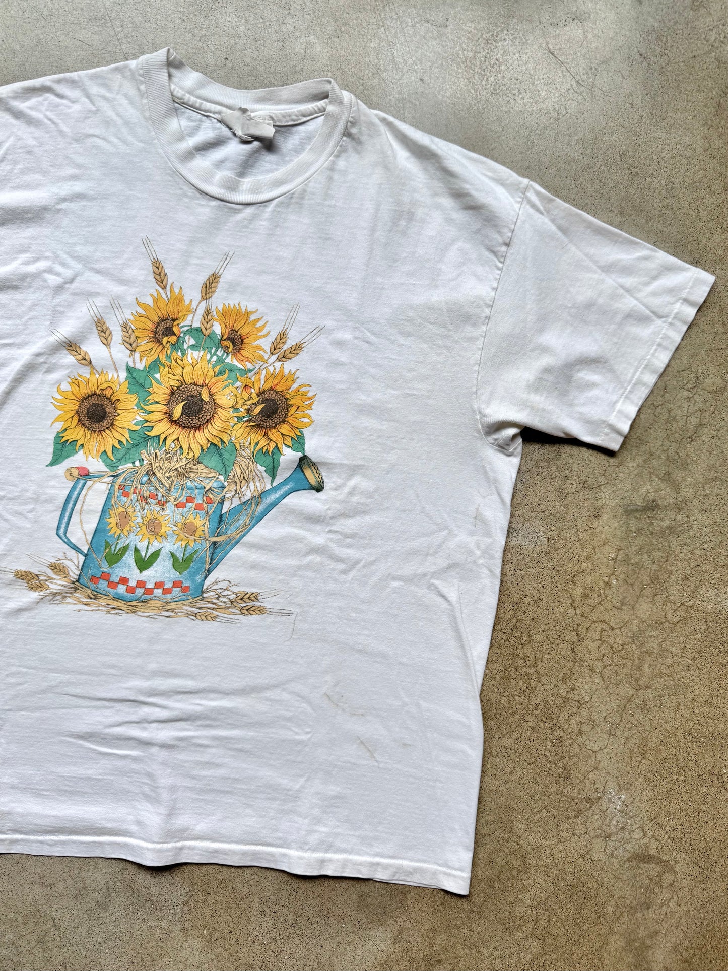 Vintage 1990s Cracker Barrel Sunflower Graphic Tee | Large