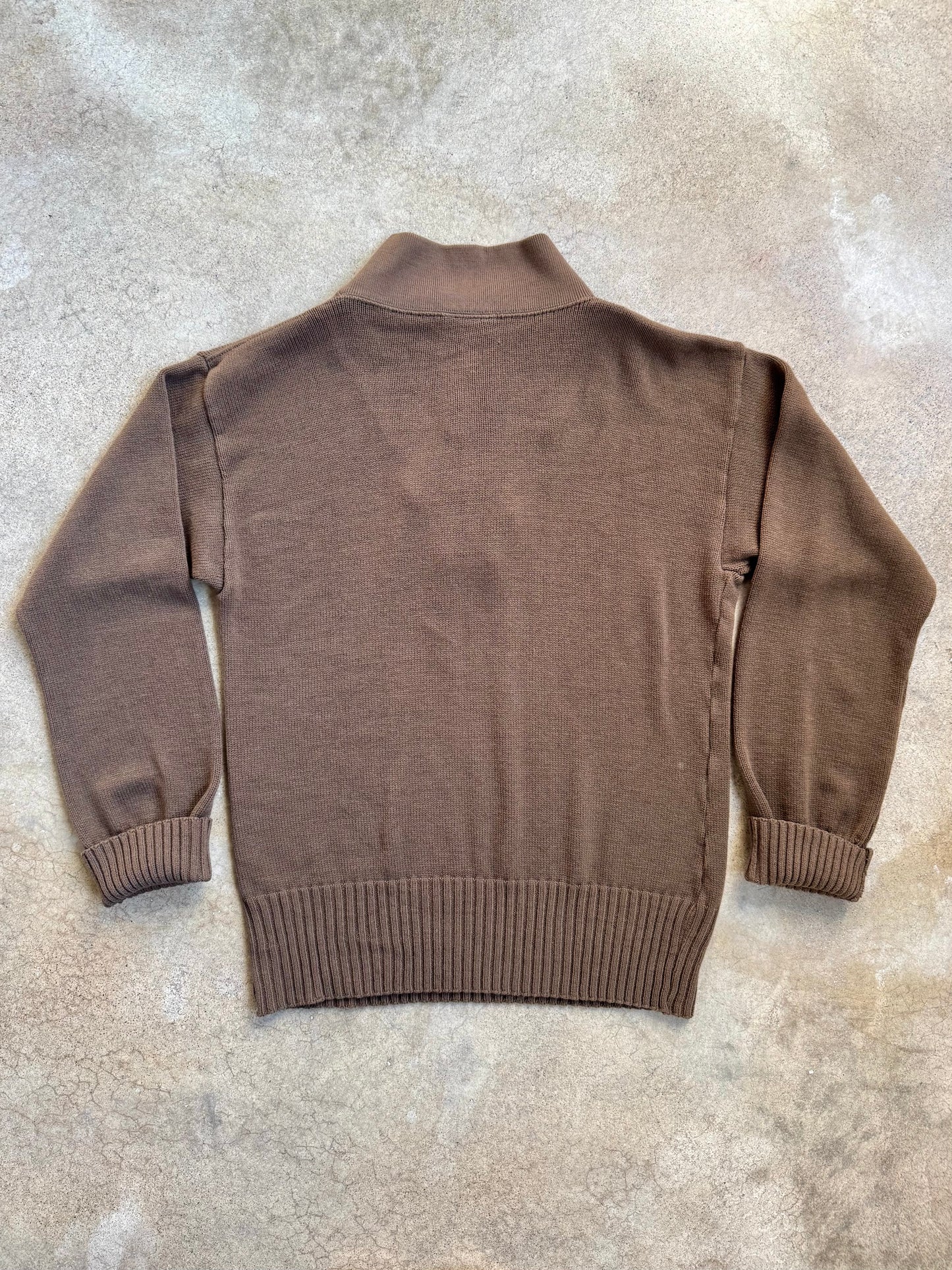 Vintage DSCP Military Brown Henley Sweater | Large