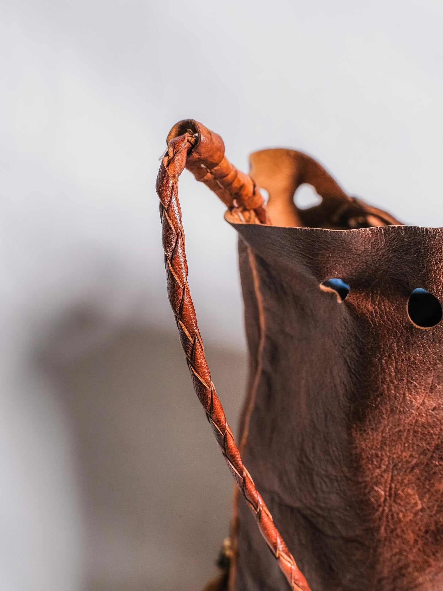 Handmade Native American Leather Tooled Fringe Bag