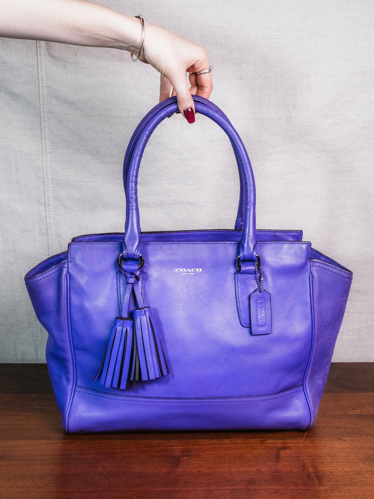Coach Purple Leather Legacy Candace Carryall Bag