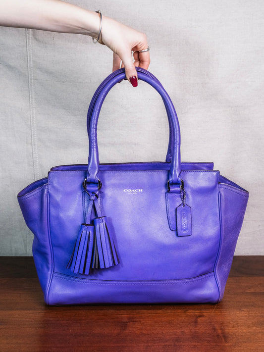 Coach Purple Leather Legacy Candace Carryall Bag