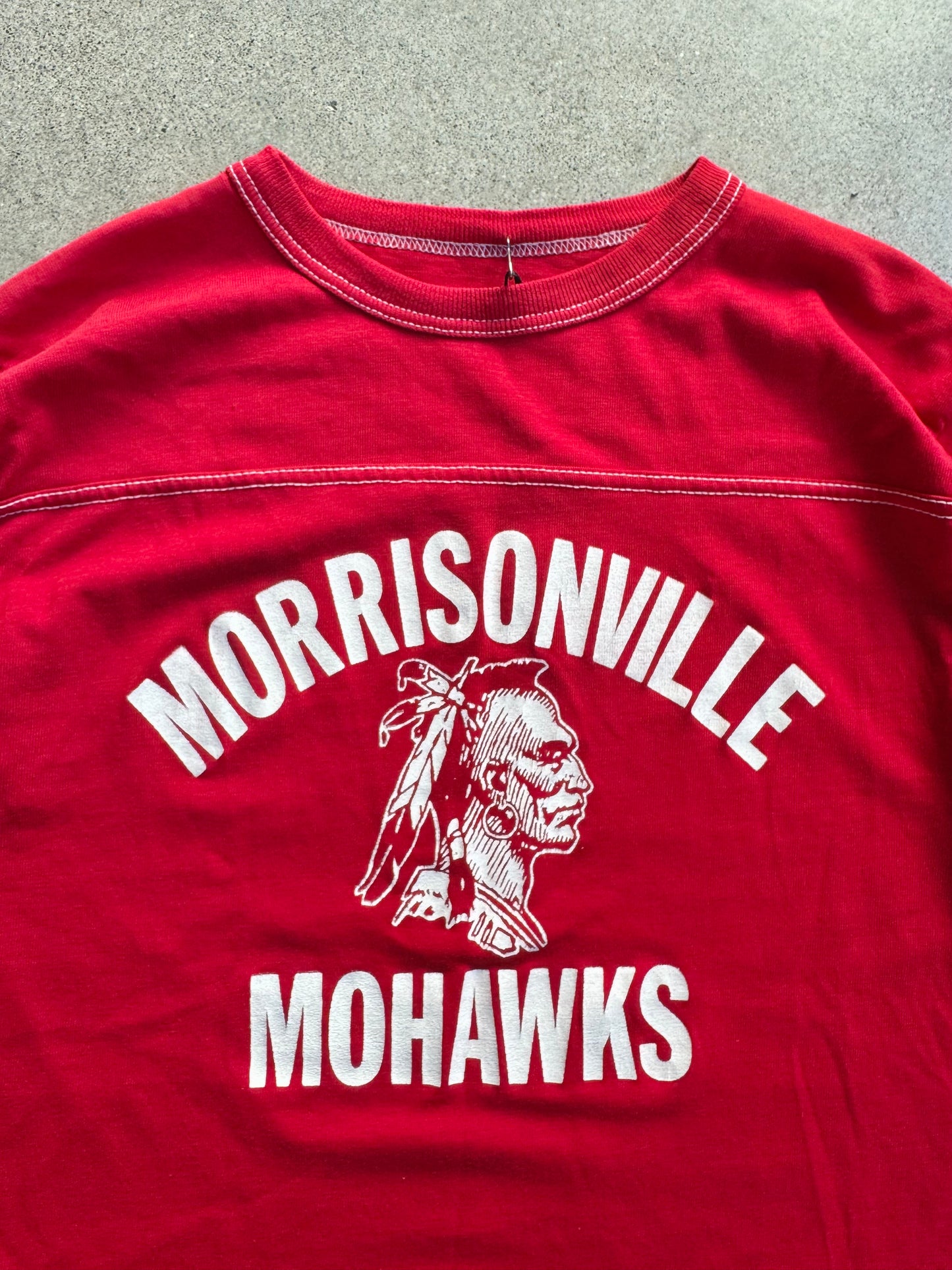Vintage 1970s Morrisonville Mohawks Red Athletic Tee | Medium