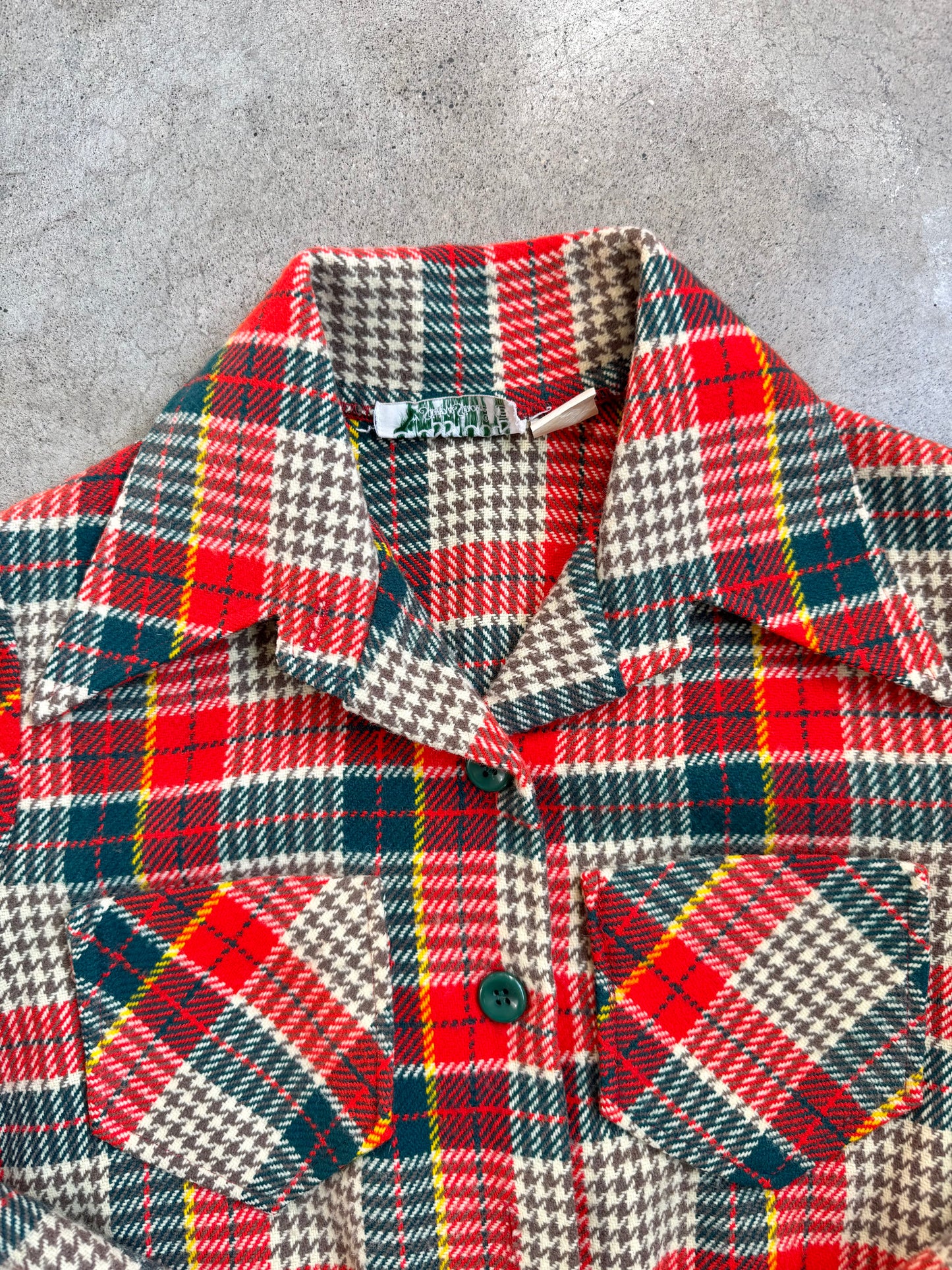 Vintage 1970s Grassroots by Ship ‘N Shore Plaid Wool-Blend Jacket | Medium