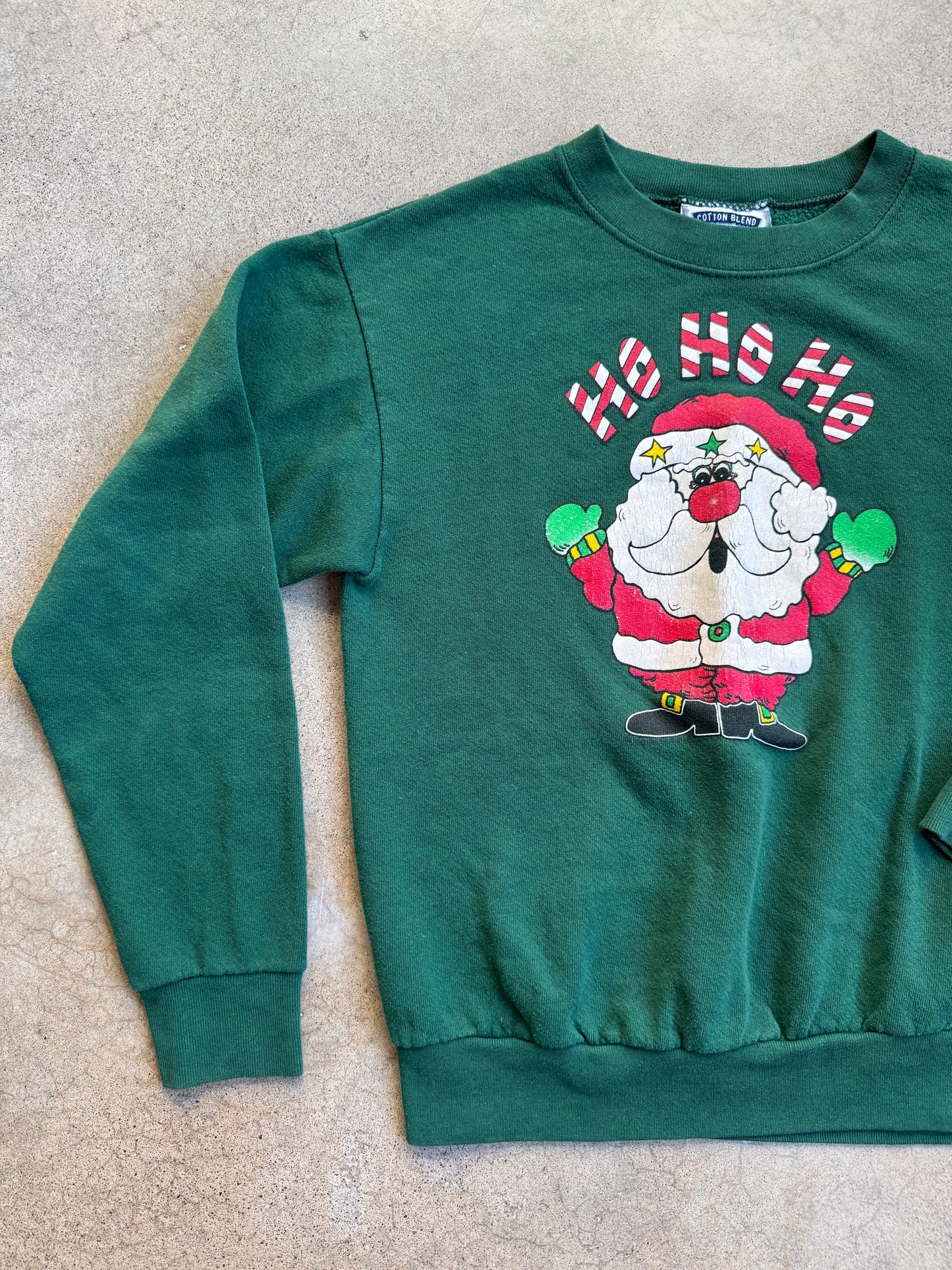 Vintage 1990s Lee Christmas Santa Graphic Crewneck Sweatshirt | Youth L