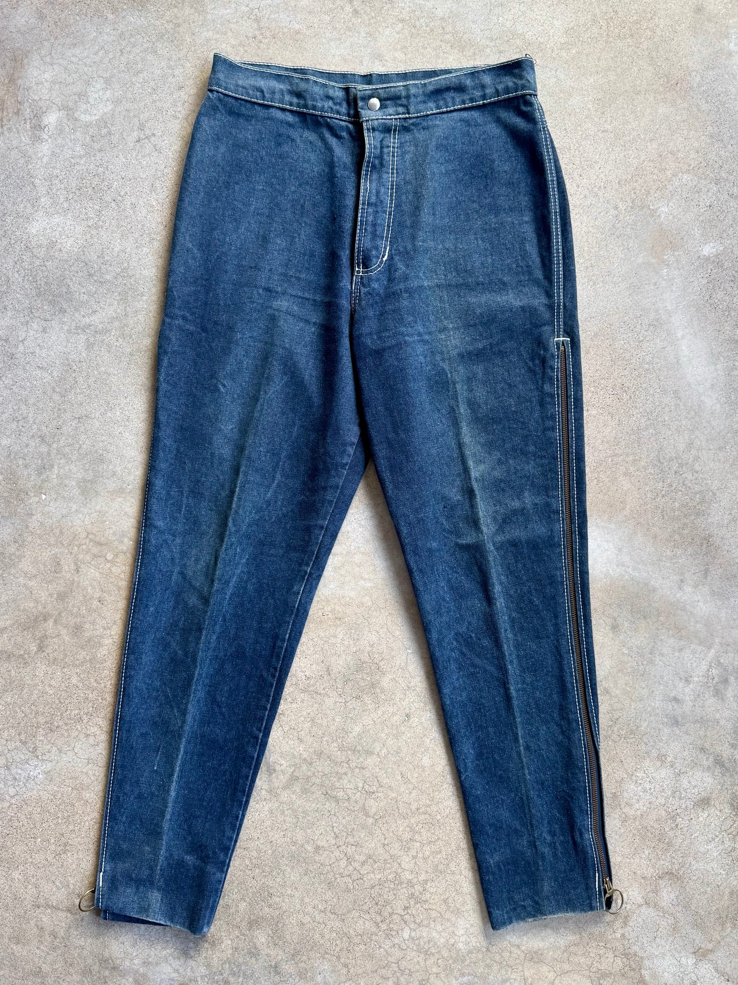 Vintage 1970s Me & Teddy McGee High-Waisted Zip-Up Side Jeans | Waist 32”