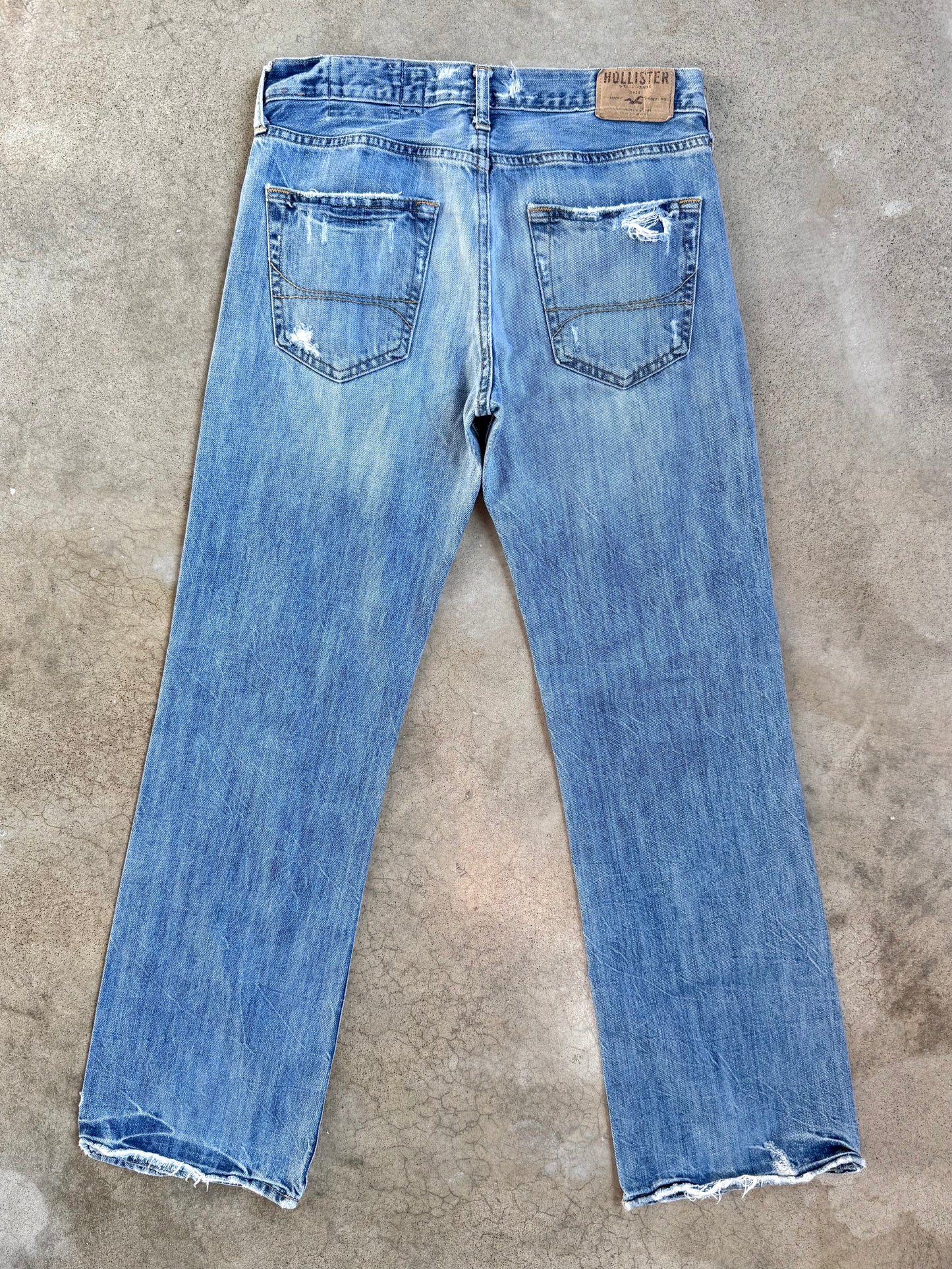 2000s Hollister Hermosa Distressed Low-Rise Bootcut Jeans | 30x32