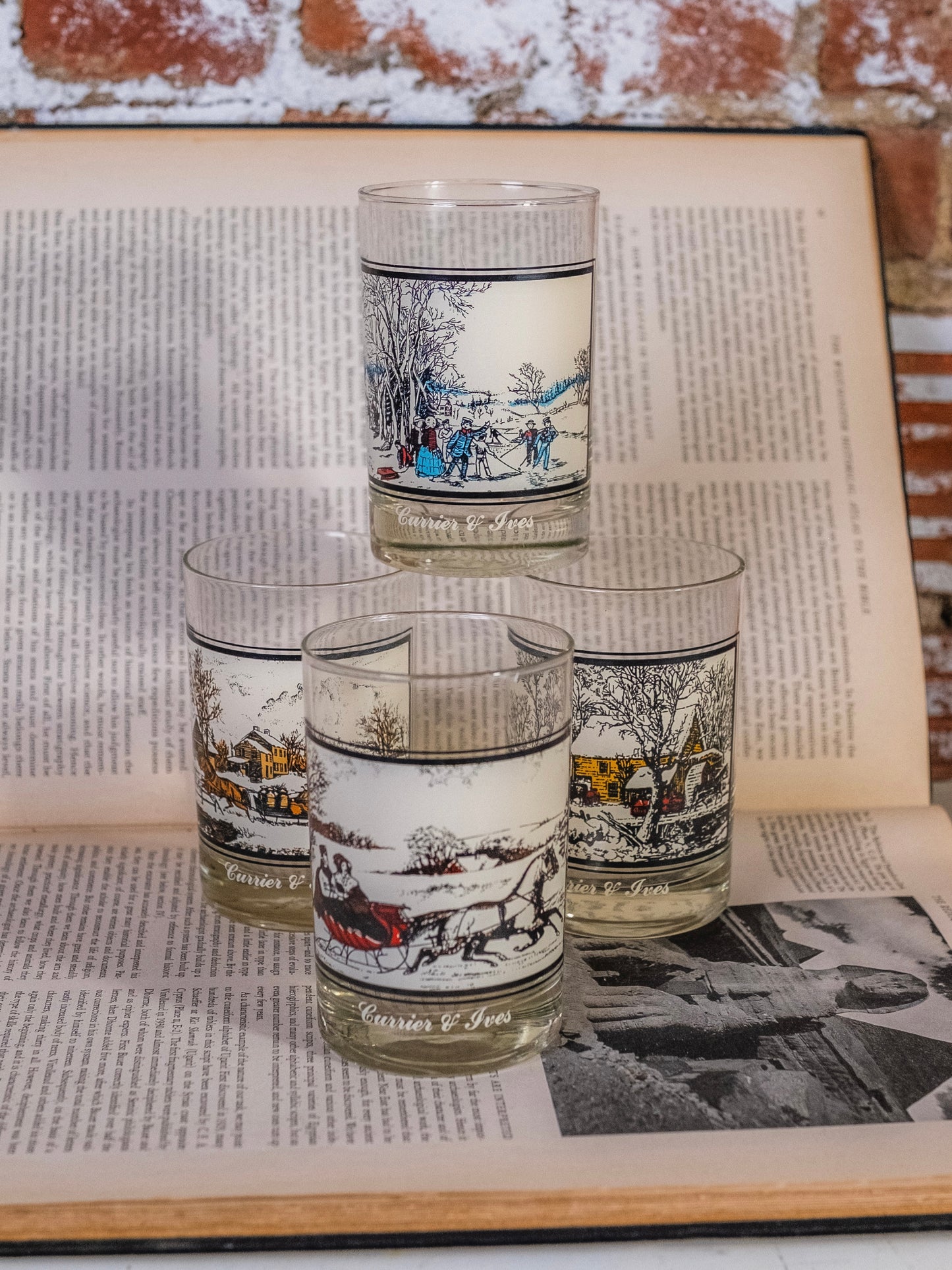 Vintage 1978 Currier & Ives Arby’s Collector’s Series Glasses | Set of 4