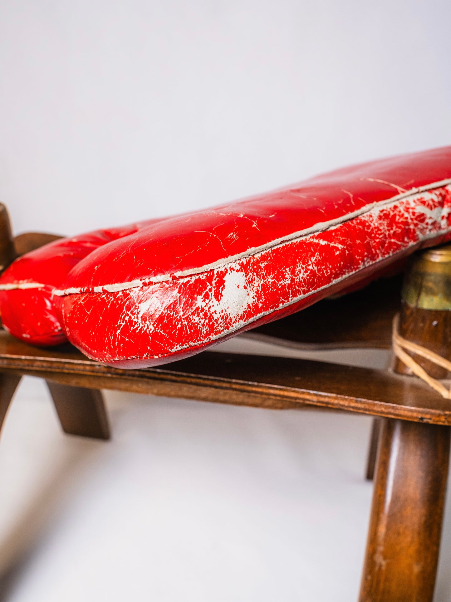 Vintage 1960s Rustic Camel Saddle Footstool
