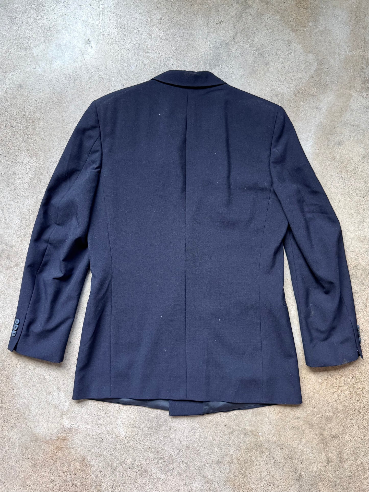 Vintage 1980s Givenchy Monsieur Navy Blue Wool Two-Piece Suit | 40