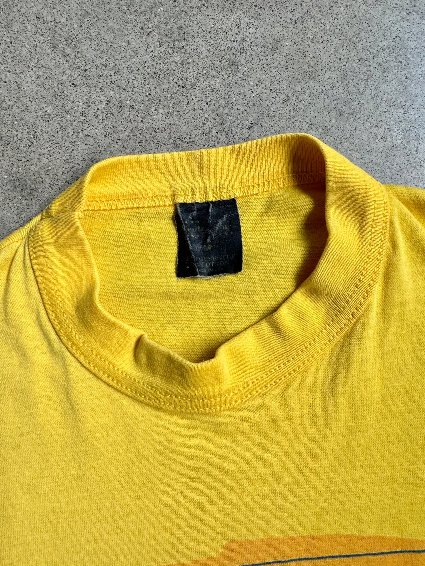Vintage 1980s Yellow Columbus Dispatch Graphic Tee | Medium