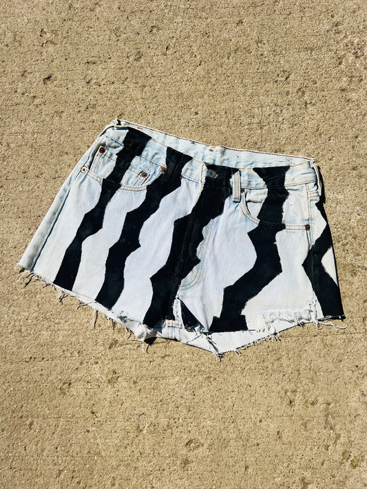 Vintage 1980s Levi’s Hand-Painted Cut-Off Shorts | Waist 30”