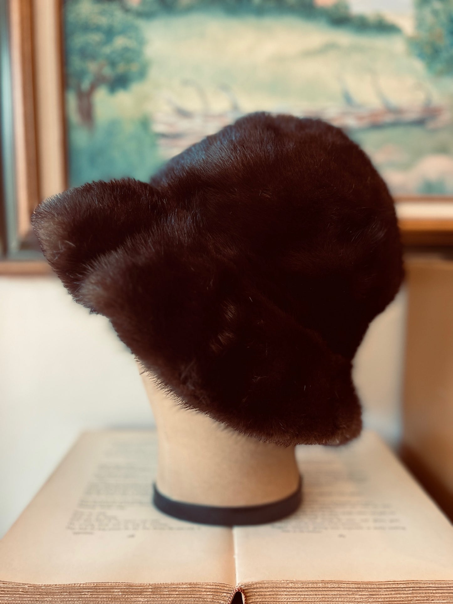 Vintage 1940s Leakas Furs Mink Bucket Hat