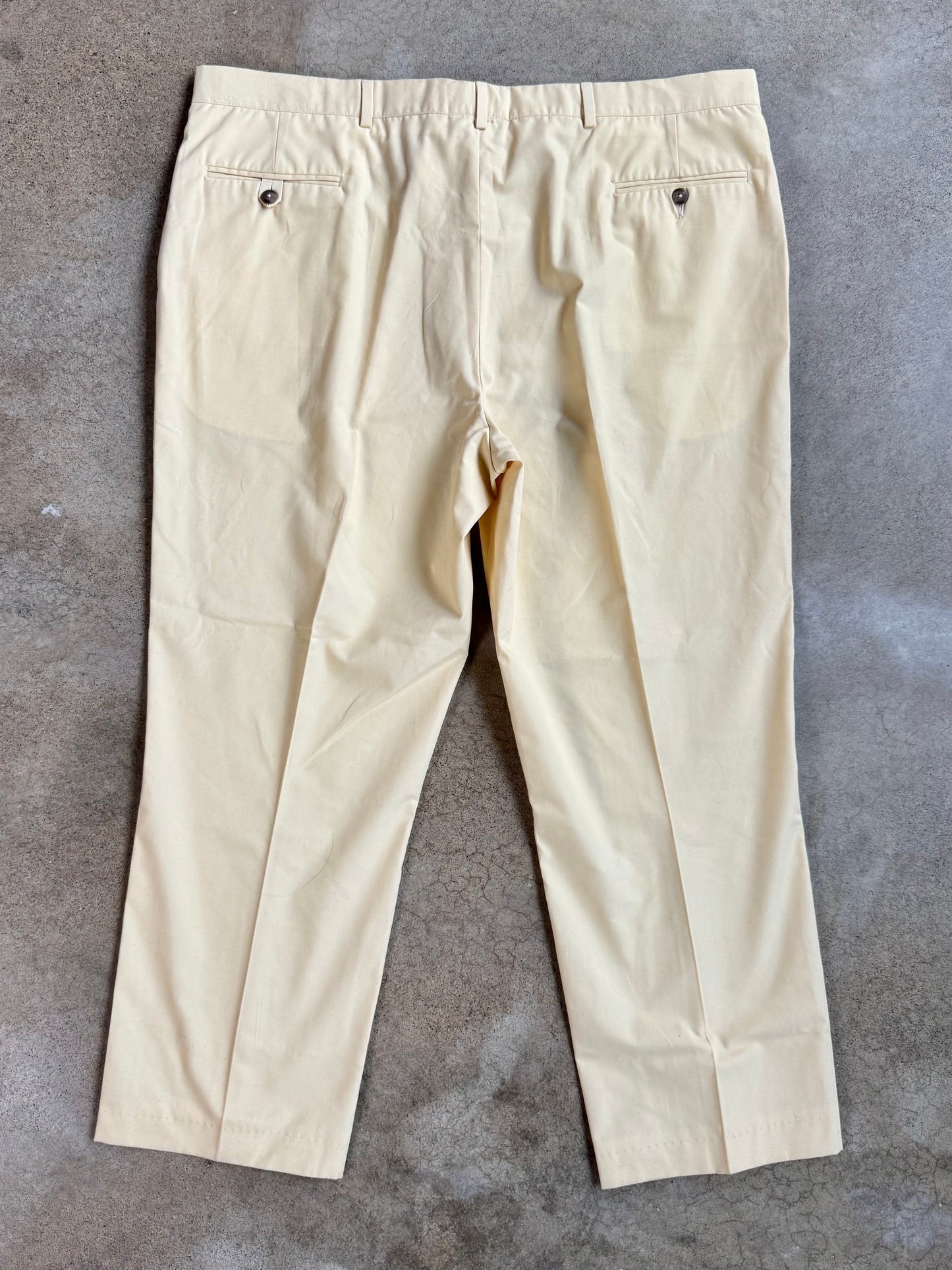 Vintage 1980s L.L. Bean Pale Yellow Trousers | Waist 44”