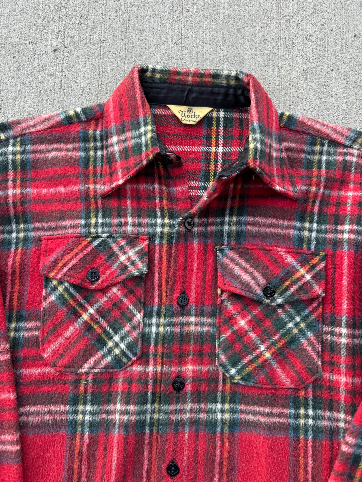 Vintage Yorke Sportswear Red Plaid Heavyweight Flannel | XL