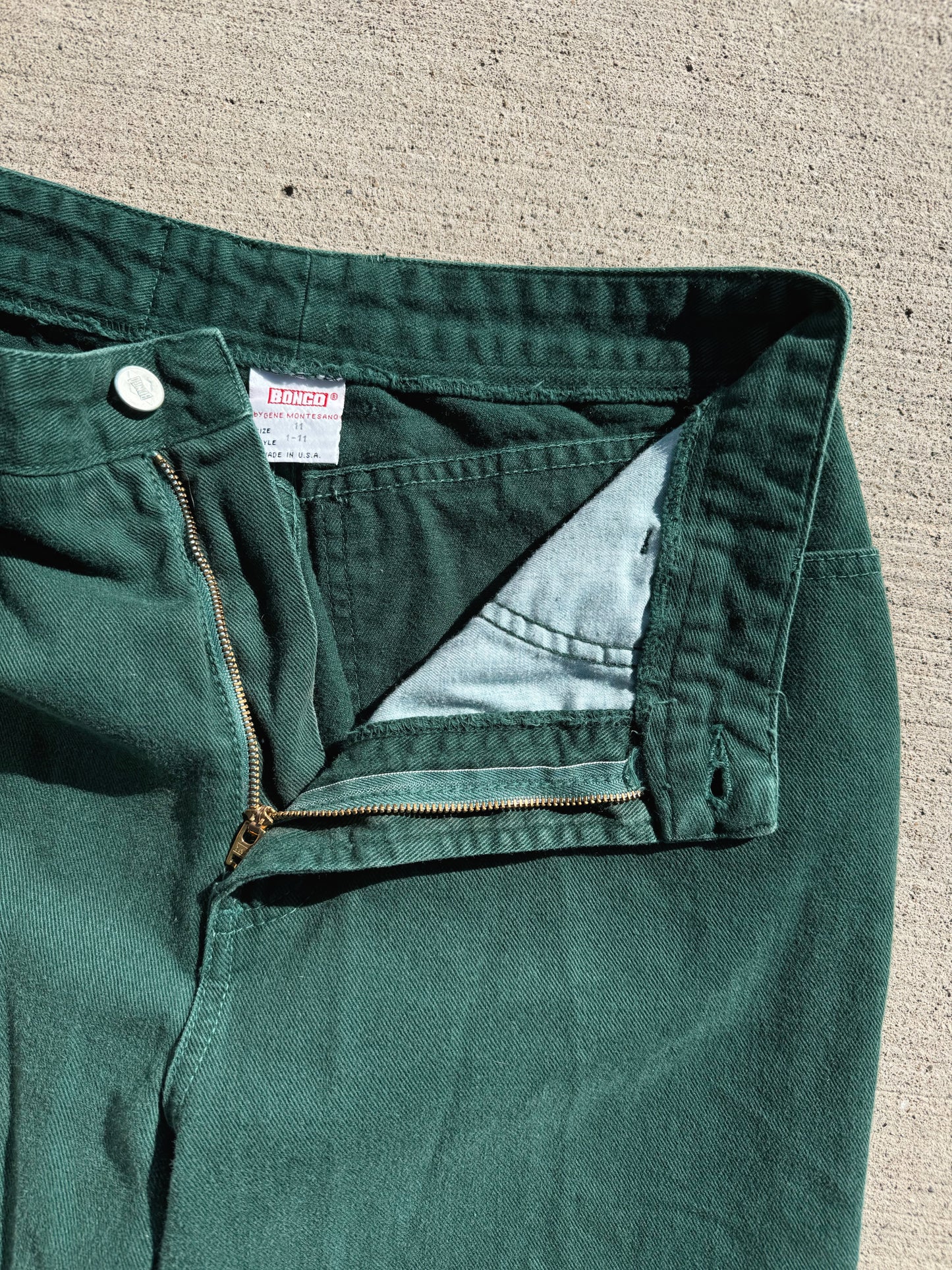 Vintage 1980s Bongo Green High Waisted Jeans | Waist 27”