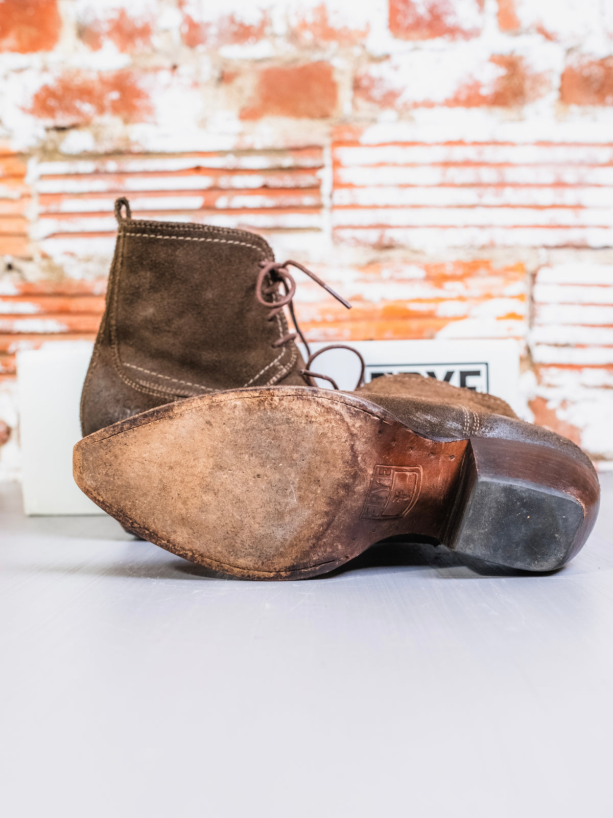 Frye Sacha Chukka Brown Suede Heeled Ankle Boots | Women’s 7