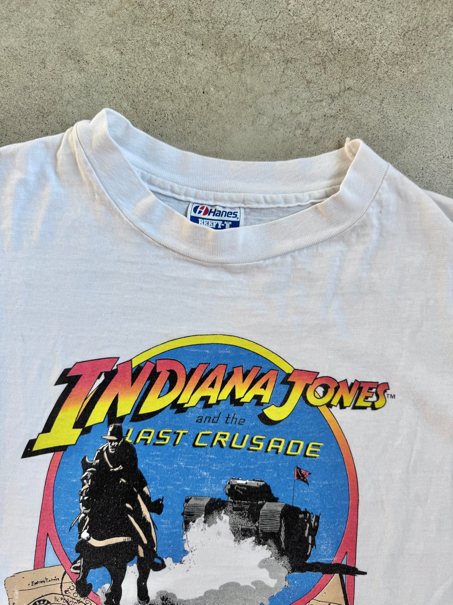 Vintage 1989 Indiana Jones & The Last Crusade Movie Graphic Tee | XL
