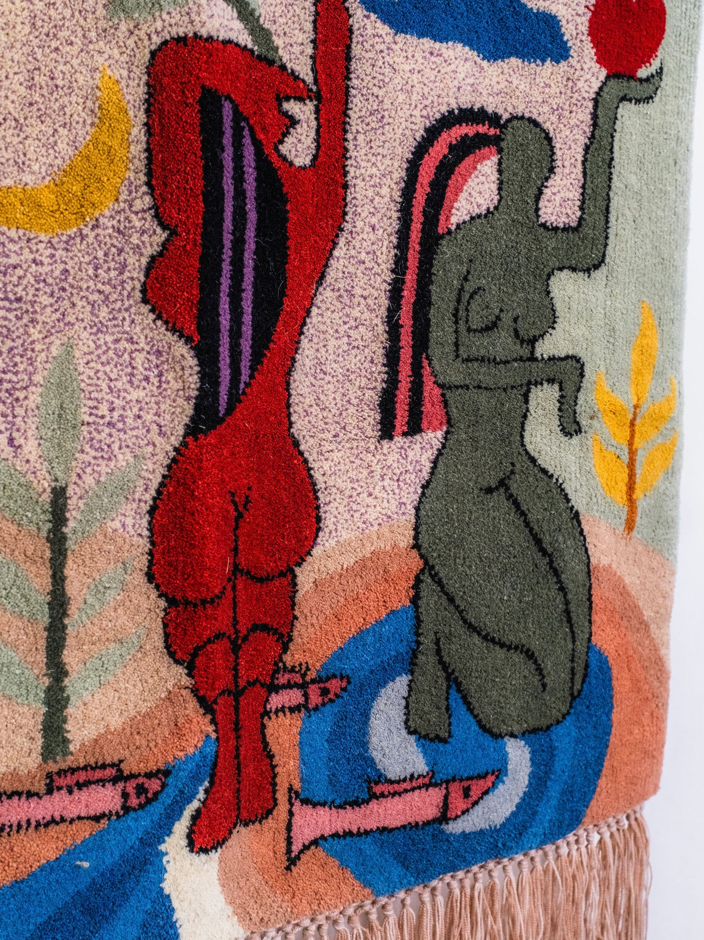 Vintage 1960s "Nude Women" Bohemian Tufted Wool Wall Hanging