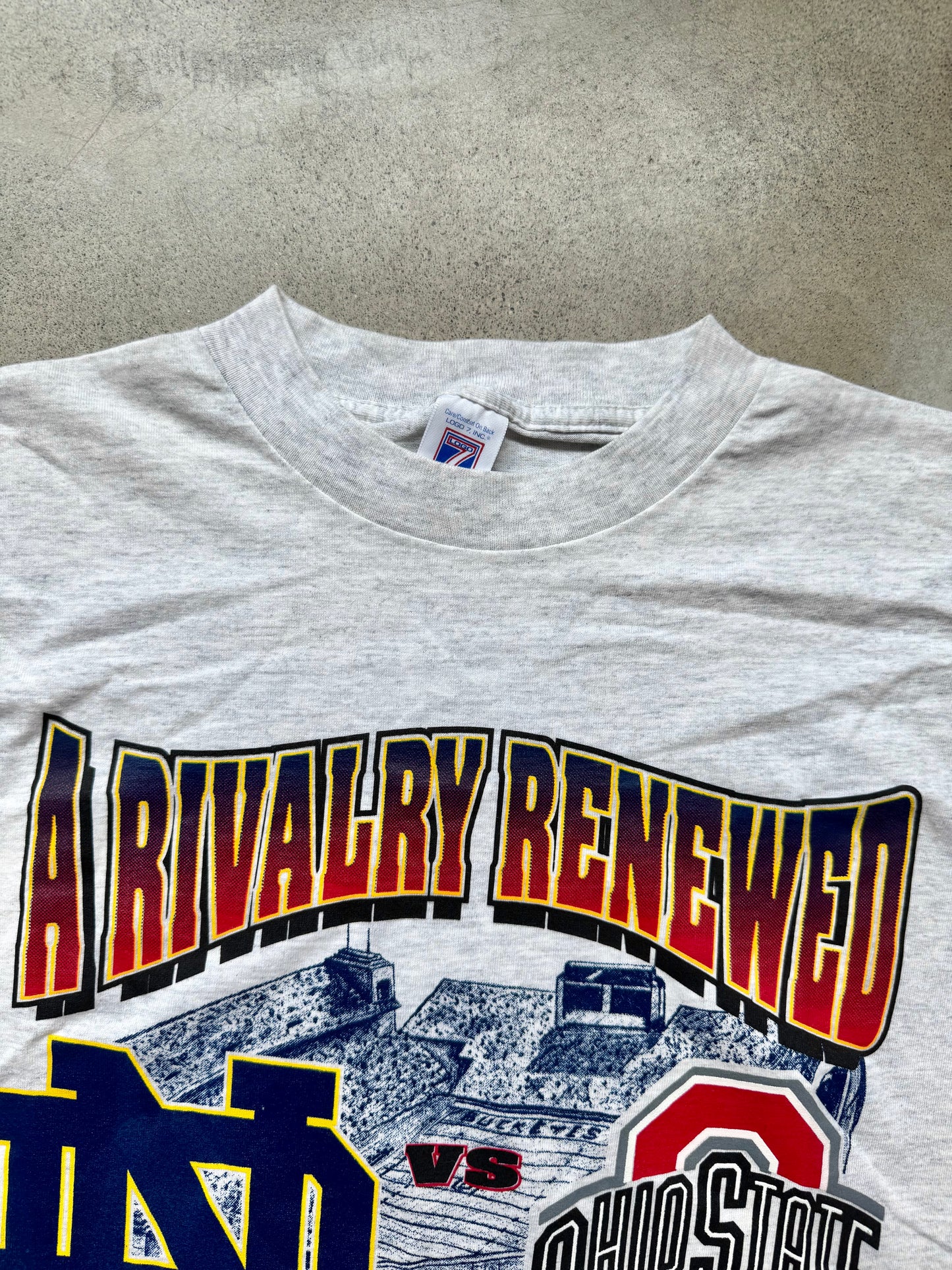 Vintage 1995 “Rivalry Renewed” Notre Dame vs Ohio State Football Graphic Tee | XL