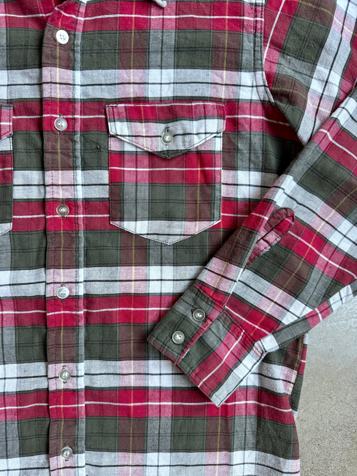 Vintage 1970s Dickies Vaquero Plaid Cotton Button-Up Shirt | Small