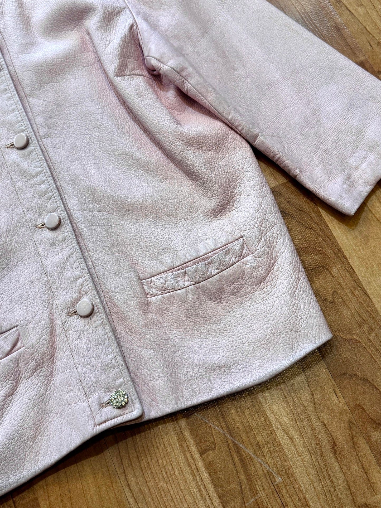 Vintage Henry Harris Pink Vegan Leather Jacket | Small