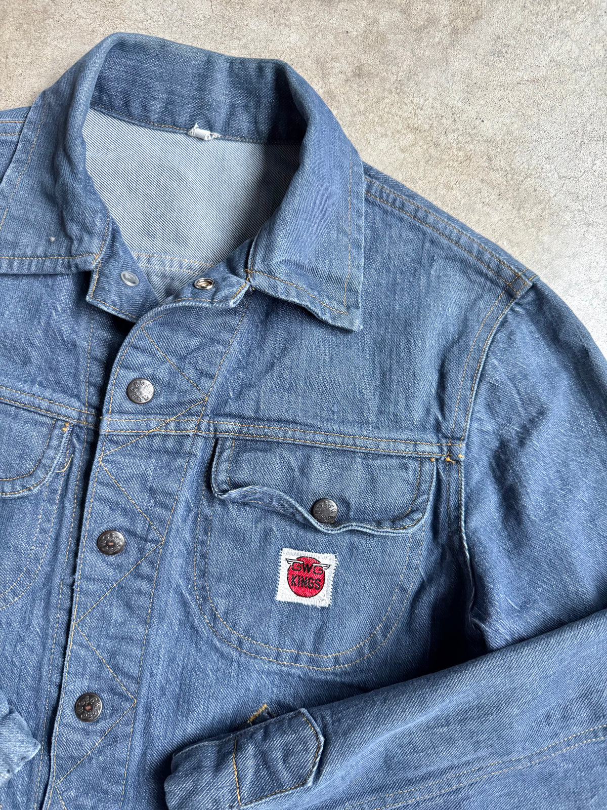 Vintage 1960s GWG Cowboy Kings Denim Jacket w/ Buckeye Trail Patch | Medium