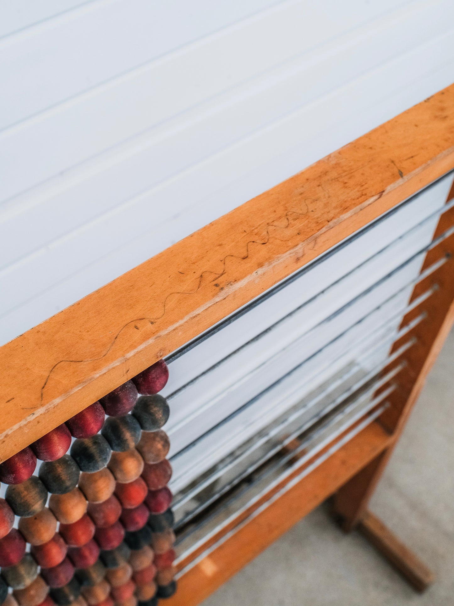 Vintage 1950s Wooden Standing Abacus