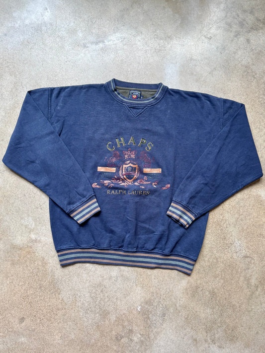 Vintage 1990s Chaps Ralph Lauren Embroidered Crewneck Sweatshirt | XL