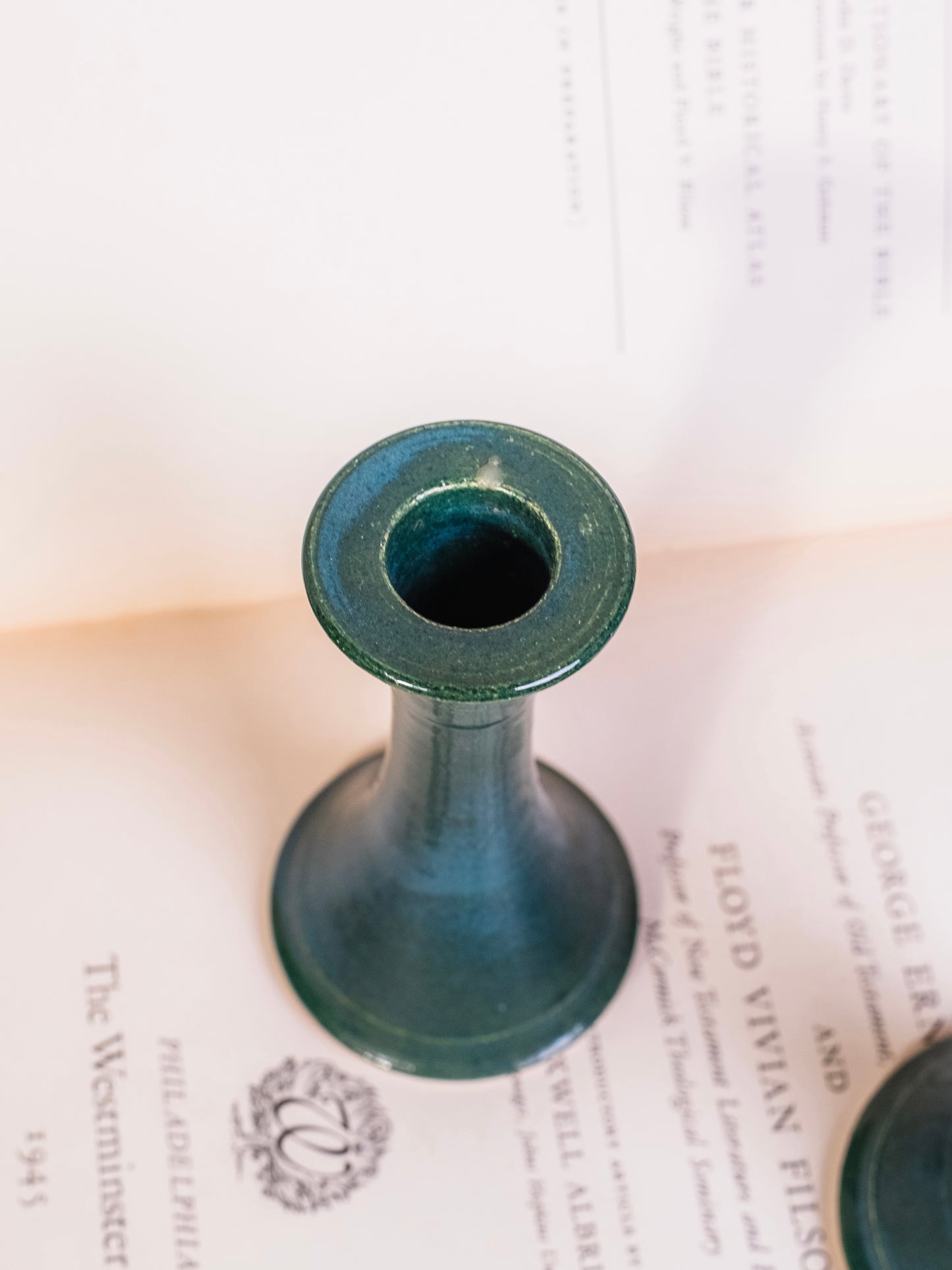 Vintage Cagle Road Pottery Turquoise Candlestick Holders | Set of 2