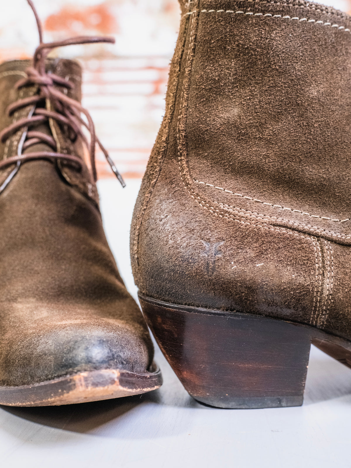 Frye Sacha Chukka Brown Suede Heeled Ankle Boots | Women’s 7